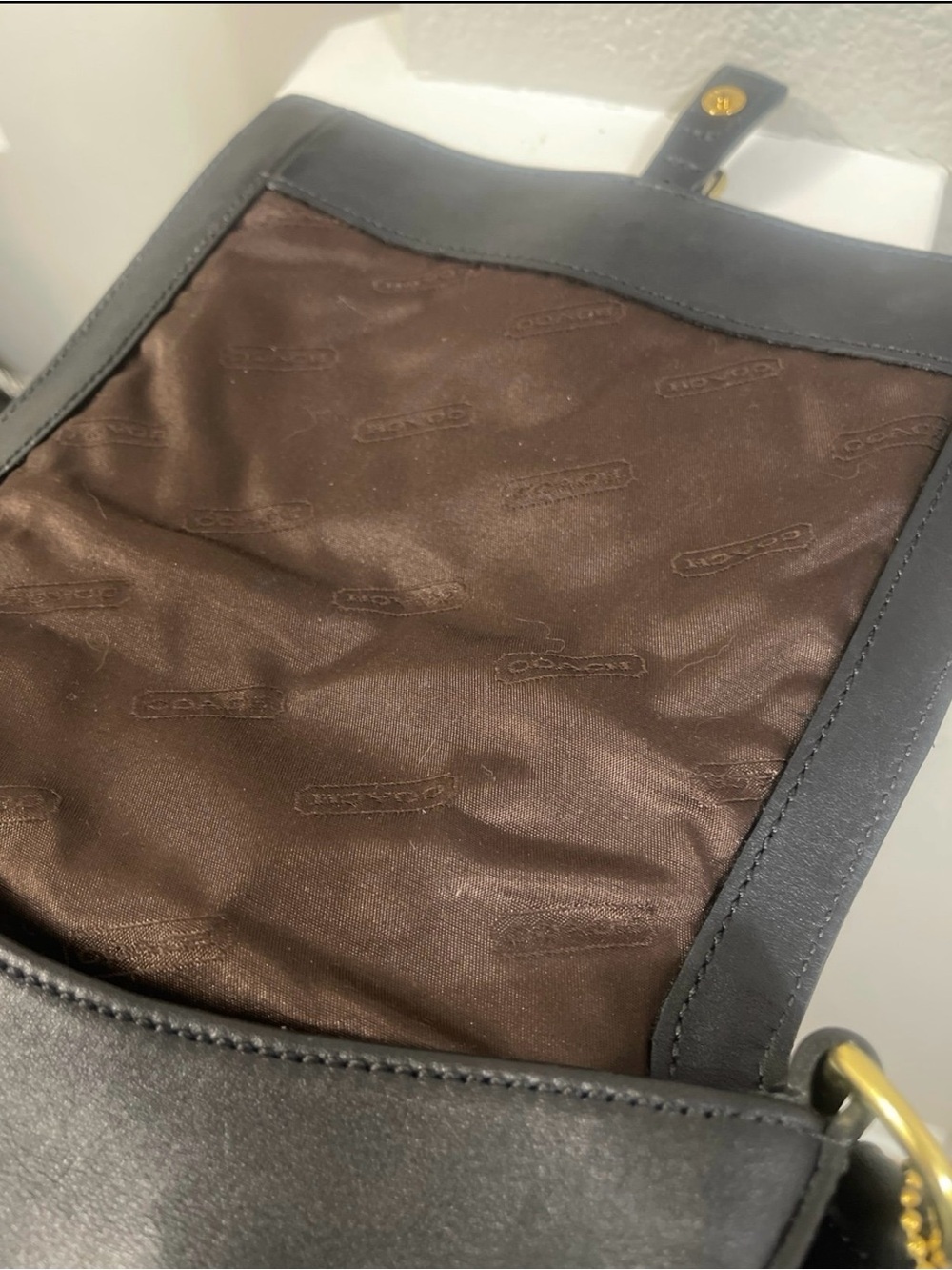 COACH vintage Legacy Slim Flap black leather crossbody 9592 - Picture 5 of 12